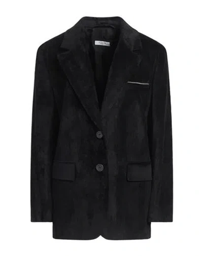 Peserico Woman Blazer Black Size 10 Cotton, Elastane