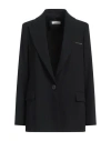 Peserico Lurex Single-breasted Blazer Blazer And Suits Blue In Black