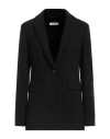 Peserico Woman Blazer Black Size 6 Polyester, Viscose, Cotton, Elastane