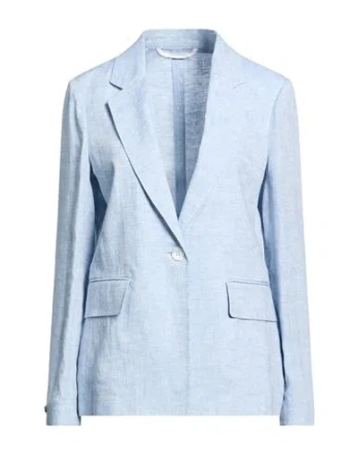 Peserico Woman Blazer Blue Size 10 Linen