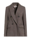 Peserico Woman Blazer Brown Size 6 Cotton, Virgin Wool