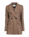 Peserico Woman Blazer Brown Size 6 Virgin Wool, Cashmere, Elastane