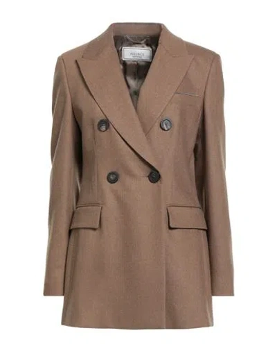 Peserico Woman Blazer Brown Size 6 Virgin Wool, Cashmere, Elastane