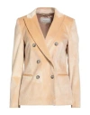 Peserico Woman Blazer Camel Size 10 Cotton, Viscose, Elastane In Neutral