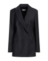 Peserico Woman Blazer Charcoal Size 10 Virgin Wool In Black