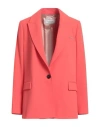 Peserico Woman Blazer Coral Size 6 Polyester In Red