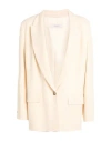 Peserico Woman Blazer Cream Size 10 Viscose, Elastane In Neutral