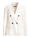 Peserico Woman Blazer Cream Size 12 Cotton, Viscose In White