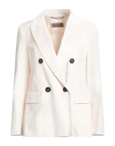Peserico Woman Blazer Cream Size 12 Cotton, Viscose In White