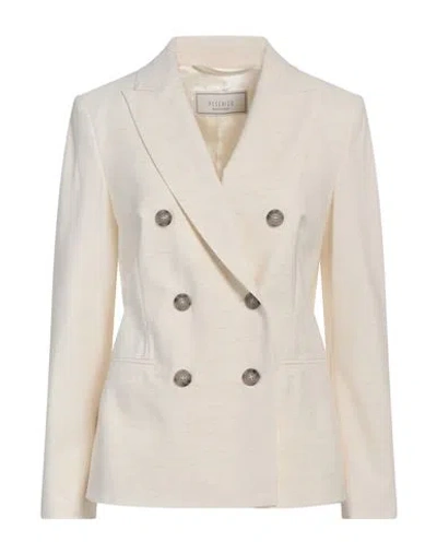 Peserico Woman Blazer Cream Size 6 Virgin Wool, Viscose, Polyamide, Elastane In White