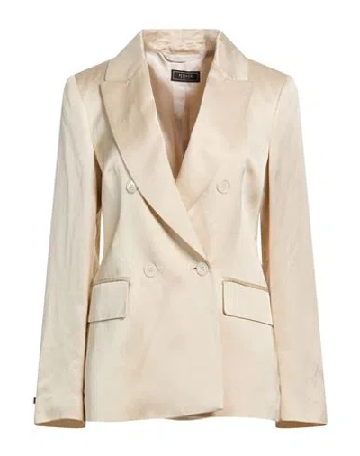 Peserico Woman Blazer Cream Size 6 Viscose, Linen In White