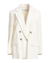 Peserico Woman Blazer Cream Size 6 Viscose In White