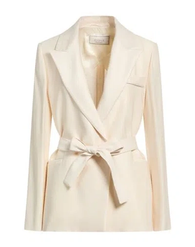Peserico Woman Blazer Cream Size 8 Viscose, Linen In Neutral