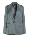 Peserico Woman Blazer Grey Size 10 Viscose, Wool, Elastane In Gray