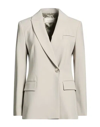Peserico Woman Blazer Grey Size 4 Polyester, Virgin Wool, Elastane In Gray