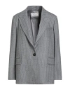 Peserico Woman Blazer Grey Size 6 Virgin Wool, Elastane In Gray