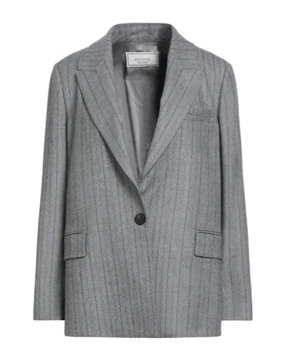 Peserico Woman Blazer Grey Size 6 Virgin Wool, Elastane In Gray