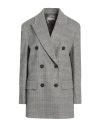 Peserico Woman Blazer Grey Size 6 Virgin Wool, Mohair Wool, Synthetic Fibers