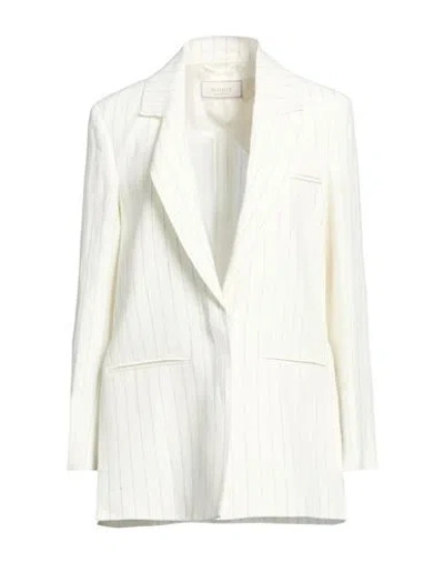 Peserico Woman Blazer Ivory Size 10 Linen In White
