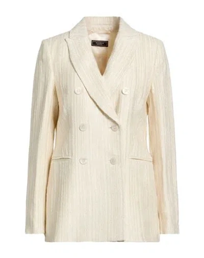 Peserico Woman Blazer Ivory Size 4 Viscose In White
