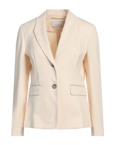 Peserico Woman Blazer Ivory Size 6 Cotton, Polyamide In White