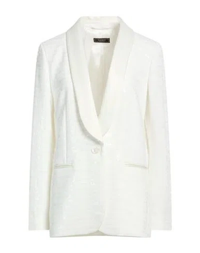 Peserico Woman Blazer Ivory Size 6 Cotton, Polyester In White