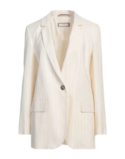 Peserico Easy Woman Blazer Ivory Size 6 Linen, Cotton, Viscose In White