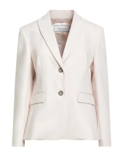 Peserico Woman Blazer Ivory Size 6 Polyester, Viscose, Cotton, Elastane In Neutral
