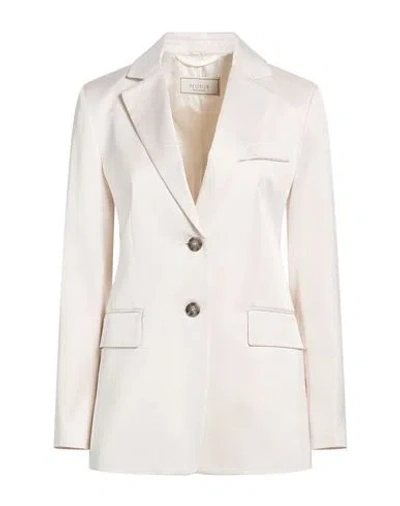 Peserico Woman Blazer Ivory Size 6 Viscose, Cotton In White