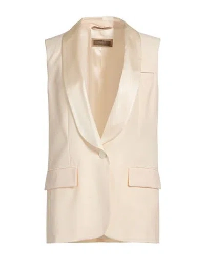 Peserico Woman Blazer Ivory Size 8 Virgin Wool, Silk In White