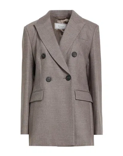 Peserico Woman Blazer Khaki Size 10 Virgin Wool, Cashmere, Elastane In Brown