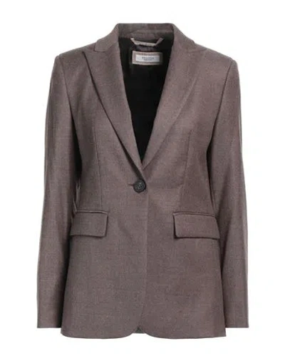 Peserico Woman Blazer Khaki Size 10 Virgin Wool, Polyamide, Metallic Fiber In Beige