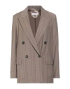 Peserico Woman Blazer Khaki Size 8 Virgin Wool, Elastane In Gold