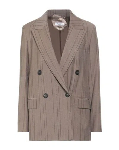 Peserico Woman Blazer Khaki Size 8 Virgin Wool, Elastane In Gold