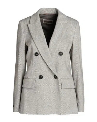 Peserico Woman Blazer Light Brown Size 6 Cotton, Viscose, Nylon, Elastane, Leather In Beige