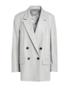 Peserico Woman Blazer Light Grey Size 10 Virgin Wool, Polyamide, Polyester, Elastane In Gray