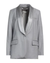 Peserico Woman Blazer Light Grey Size 10 Virgin Wool, Silk, Elastane