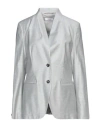 Peserico Woman Blazer Light Grey Size 4 Virgin Wool, Viscose, Elastane In Grey