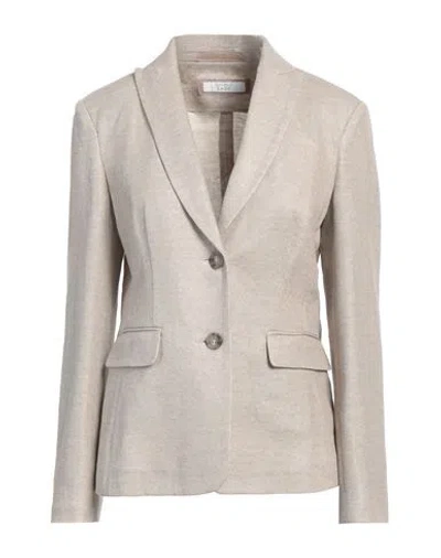 Peserico Easy Woman Blazer Light Grey Size 6 Linen, Cotton