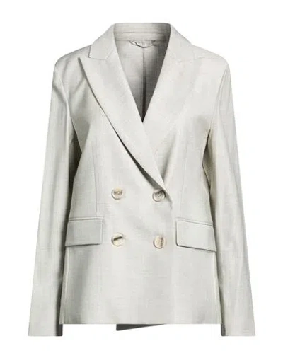 Peserico Woman Blazer Light Grey Size 6 Virgin Wool, Viscose, Elastane In Gray