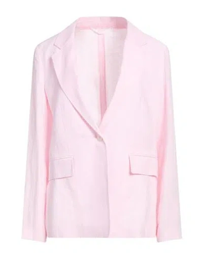 Peserico Woman Blazer Light Pink Size 10 Linen