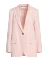 Peserico Easy Woman Blazer Light Pink Size 6 Linen, Viscose, Elastane In Pink