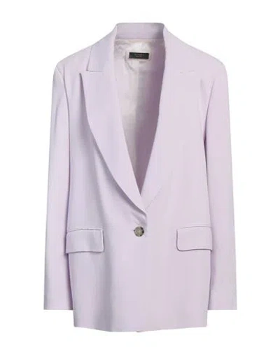 Peserico Woman Blazer Lilac Size 14 Viscose, Elastane In Purple