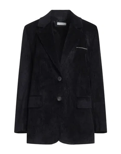 Peserico Woman Blazer Midnight Blue Size 12 Cotton, Elastane
