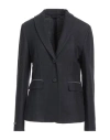 Peserico Woman Blazer Midnight Blue Size 12 Cotton, Linen, Polyamide, Elastane