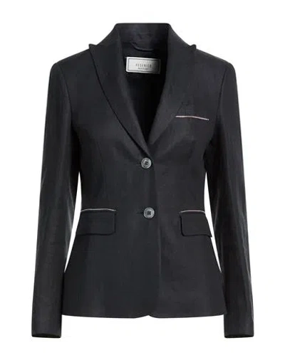 Peserico Woman Blazer Midnight Blue Size 2 Linen