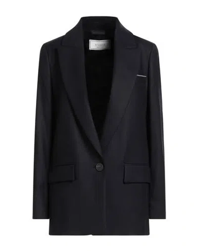 Peserico Shiny Blazer With Lapel And Pockets In Black