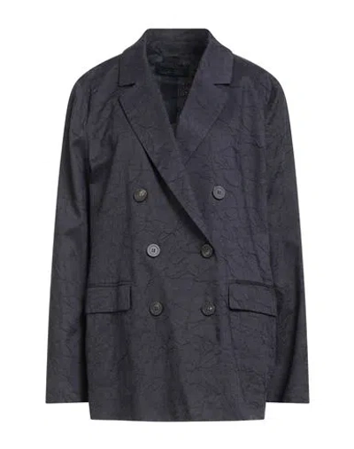 Peserico Woman Blazer Midnight Blue Size 8 Cotton In Green