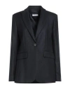 Peserico Woman Blazer Midnight Blue Size 8 Virgin Wool, Polyamide, Metallic Fiber In Blue