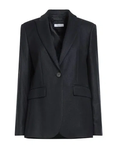 Peserico Woman Blazer Midnight Blue Size 8 Virgin Wool, Polyamide, Metallic Fiber